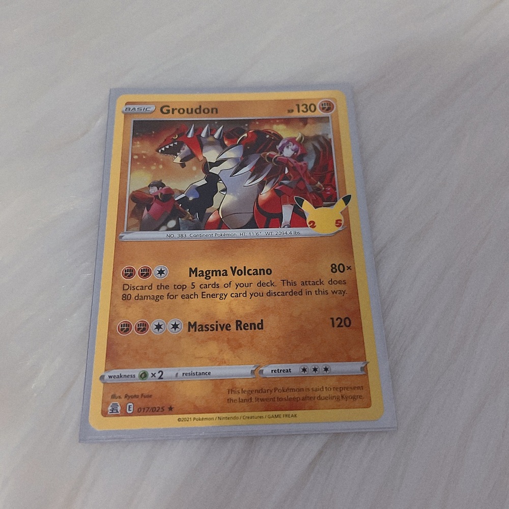 Groudon Pokemon Card Celebrations 25th Anniversary Limited Edition Like New